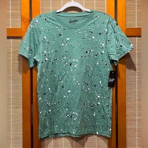🔒 Brooklyn Cloth green paint splatter T-shirt, size S